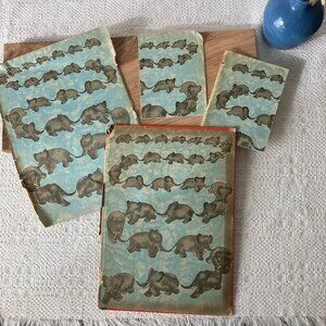 1938 Babar Book Cover & Endpaper Page – Junk Journal Ephemera Lot
